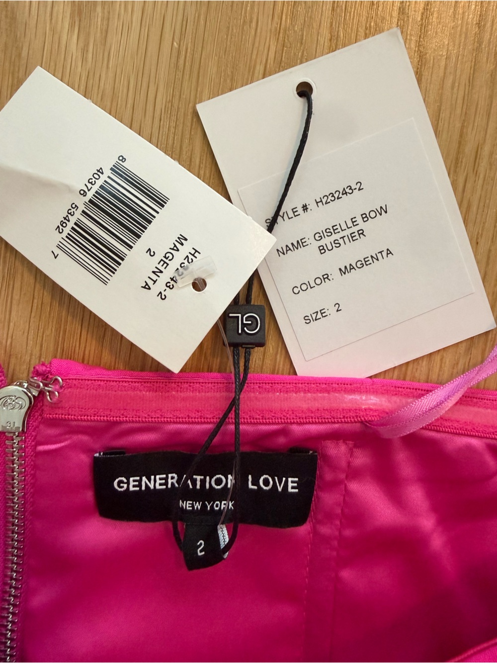NWT Generation Love MAGENTA GISELLE BOW BUSTIER TOP size 2 - Picture 8 of 10